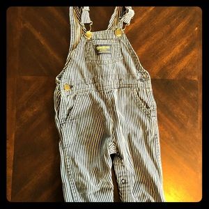 Blue/White Striped Oshkosh Infant Overalls